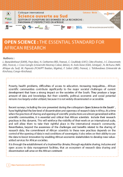 Open science the essential standard for african research_Open science in the South_Cotonou 2022_Recommendations